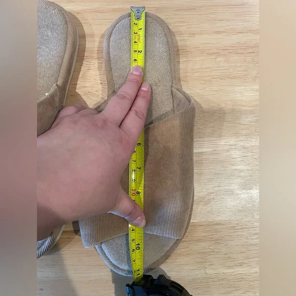 Beige Corduroy Slippers - Picture 12 of 12